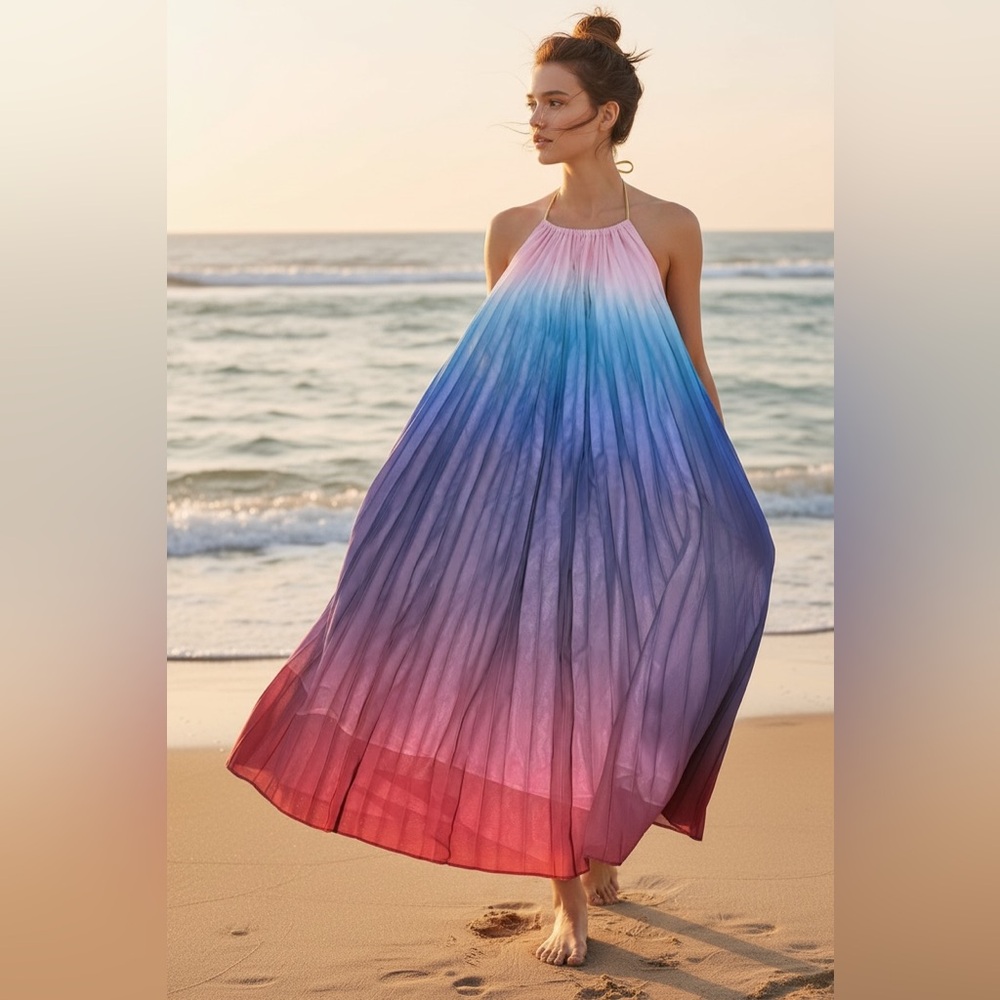 Aura pleated ombré maxi dress - Picture 2 of 5